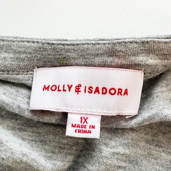 Molly & Isadora Plus Size Dress 1X Womens Tiered Ruffle Maxi Lounge Stretch Boho - Picture 5 of 6